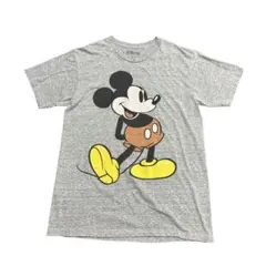 Disney ミッキーマウス　プリントTシャツ　古着　グレー　M 8Sd