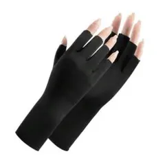 ブラック 指なし アームカバー　手袋　日焼け対策（UV）