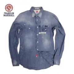FRANKLIN & MARSHALL ペンキ加工 リメイクデニムシャツ Sのサムネイル