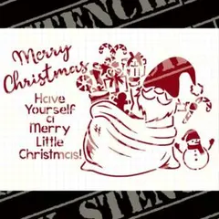 ステンシルシート　【X-2】　クリスマス　Christmas