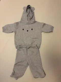 H&M クマの顔プリント フード付きトレーナー・パンツセット