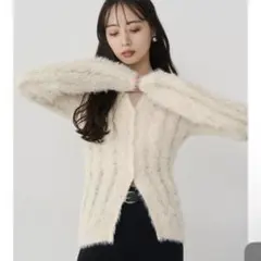 MURUA ムルーア ウェーブポロニット アイボリー 【美品】のサムネイル