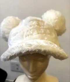 ミッキーマウス耳付きホワイトキャップ