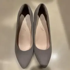 グレー ポインテッドトゥ ハイヒール 24〜24.5cm