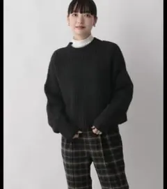 LOWRYS FARM 黒 モールヤーンニット