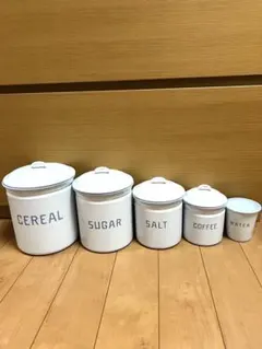 ホーロー製 キャニスター 2点セット SUGAR CEREAL - メルカリ