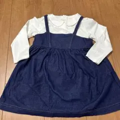 デニムジャンパースカート セット 90