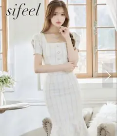 ジュエルズ スクエアネックマーメイドセットアップミディアムドレス/キャバドレス