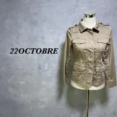 22 OCTOBRE ミリタリージャケット ウエストマーク 薄茶色 M 4426