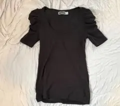 ★シーズン品　ZARA TRF パフスリーブ 半袖Tシャツ ブラック Sのサムネイル