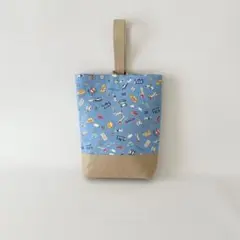 上履き袋　ハンドメイド　乗り物デニム
