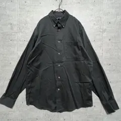 j121 LANDS’ END 無地 ボタンダウン 長袖シャツ ヴィンテージ