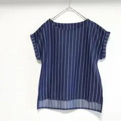 アメット　シャツ　ブラウス　ストライプ　M