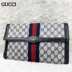 【極美品】オールドグッチ シェリーライン GGスプリーム クラッチバッグ