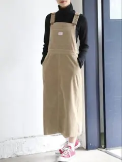 coen SMITHコーデュロイジャンパースカート ベージュ