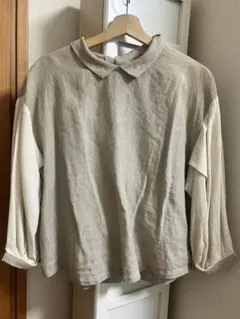 fleur de pannan 襟付き長袖シャツ ベージュ