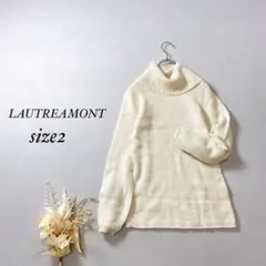 ロートレアモン アルパカ100% タートルネックニット 長袖【M】アイボリー