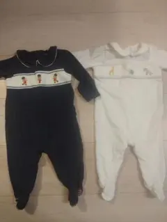 next ロンパース2点セット ネイビー・ホワイト