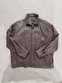 90s 00s ラルフローレン レザージャケット　XXL ビッグサイズ 90s Polo ポロ ラルフローレン Tバック ラムレザー ジャケット 抜け黒
