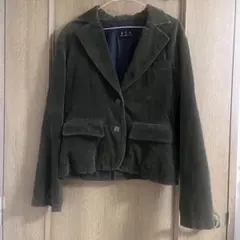 estacot カーキ ベロア コーデュロイテラードジャケット