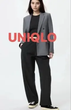 試着のみ　タグあり　UNIQLO ユニクロ　ジャージーカーブパンツ　黒　S