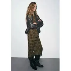 【新品未使用タグ付】　ZARA チェック柄ハーレムパンツのサムネイル