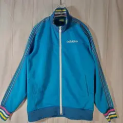 19-2 adidasジャージ　メンズ Lサイズ　長袖　ブルー