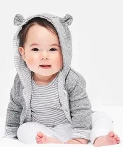 【新品】GAPリバーシブルストライプベアパーカー　ベビー　キッズ　80㎝　完売