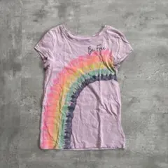 GAP キッズ Tシャツ 130 パープル レインボー 半袖 女の子