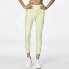 ジーユー　ソフトコンフォートレギンス　メランジ　イエロー　黄色