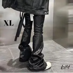 即発送】opium レザー スタックドデニム leather Black - メルカリ