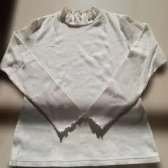 COLZA リブ編み タートルネックホワイト Lサイズ 長袖Tシャツ