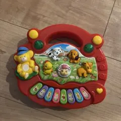 赤い音楽おもちゃ 動物キャラクター付き