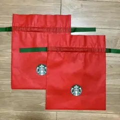 新品 スターバックス クリスマスラッピング袋 2枚set ギフト袋 ホリデー