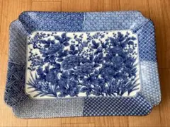 【お値下げしました】　美濃焼 龍峰窯　四君子 高台皿　大皿のサムネイル