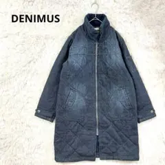 ​DENIMUS デニム キルティングロングジャケット インディゴ L　中綿　春