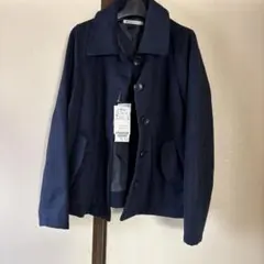 ネイビー ポリエステルウールジャケット フリーサイズ