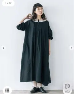 【kazumixSamansa Mos2】 フリルカラーワンピ ース　Mサイズ