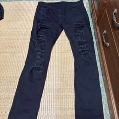 mnml ダメージ加工 ブラックデニム