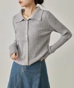新品タグ付き 長袖ニット グレー