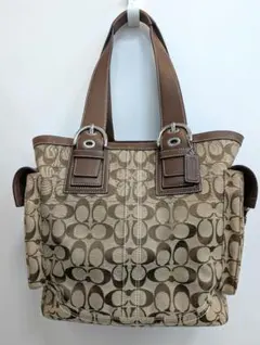 COACH コーチ 10079 シグネチャー トートバッグ　ブラウン　レザー