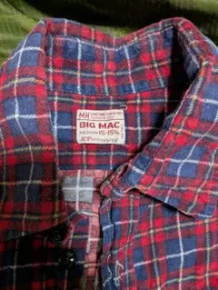 70s BIG MAC プリントネルシャツ　15 1/2 好配色