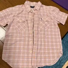寝下げ　Munsingwear 半袖シャツ 130サイズ ピンク系チェック
