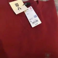 UNIQLO C スムースコットン　クルーネックセーター Mサイズ 赤