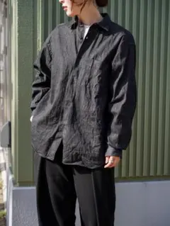 COMOLI デニムシャツ　Black/Ecruのサムネイル