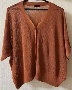 しまむら おかだゆり 透け編み半袖カーディガン