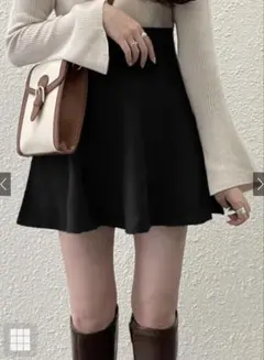 グレイル　ハイウエスト　フレアニット　ミニスカート