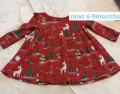 next クリスマス柄 長袖ワンピース ６－9months