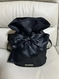 Maison de FLEUR リボン リュック 巾着 ブラック