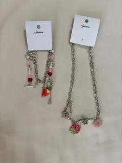 新品未使用　Spinns フルーツチャーム ネックレス　ブレスレット